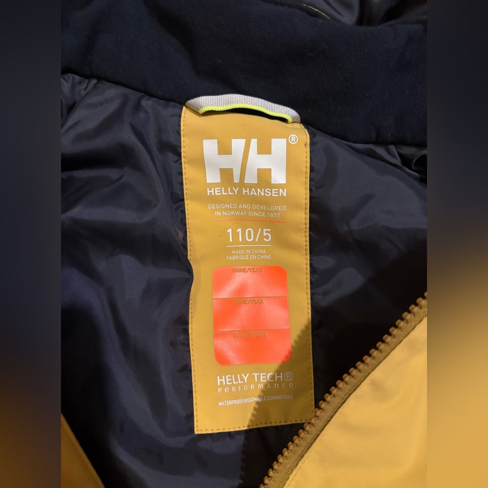 Like New- Helly Hansen Yellow and Navy Jacket. - Picture 2 of 4